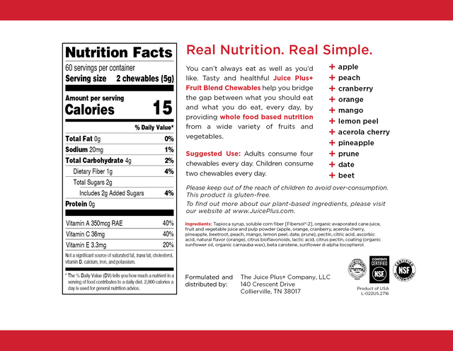 Fruit & Vegetable Blend Chewables
